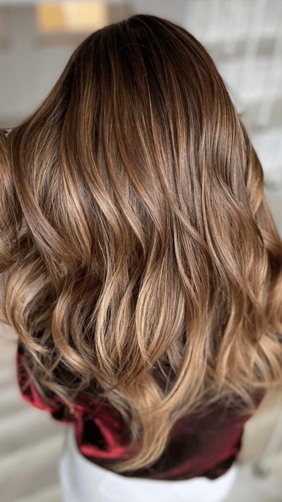 Braune lange haare mit balayage